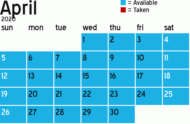 Missionary Dinner Calendar