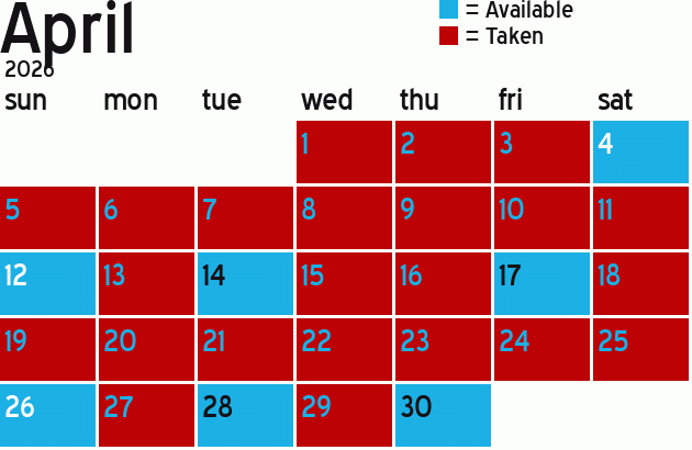 Missionary Dinner Calendar